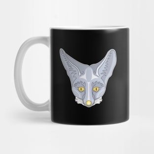 cute silver rappel fox face Mug